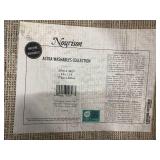 Nourison Astra Machine Washable 9 x 12 (ft) Loomed Polyester Silver Grey Rectangular Indoor Distressed/Overdyed Vintage Machine washable Pet Friendly Area rug (Used)