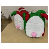 Holiday Time Set of 2 Light Up Tinsel Christmas Gnomes with 40 LED Lights