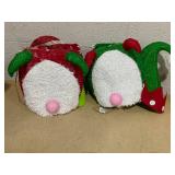 Holiday Time Set of 2 Light Up Tinsel Christmas Gnomes with 40 LED Lights