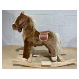 Qaba Kids Ride on Rocking Horse Toddler Plush Toy with Realistic Sounds for 3 Years Old Children - Brown