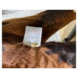 Qaba Kids Wooden Plush Ride-On Rocking Horse Chair Toy with Realistic Sounds Dark Brown/White