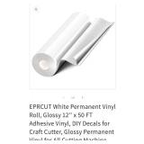 12" X 50Ft Roll Or White Adhesive Vinyl
