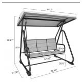 East Oak 3-Person Outdoor Patio Swing Chair