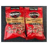 2 Family Sized Bags Of Jack Links Beef Tender Bites