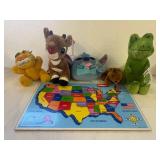 SSS. Toy Lot-USA Puzzle,Squish & Stuffed Animals