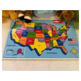 SSS. Toy Lot-USA Puzzle,Squish & Stuffed Animals