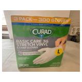 MMM. 2x 300ct Curad Vinyl Gloves-Size L