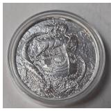 2 Oz.Fine Silver - Pirate Treasure .999 Fine Silver "No Prey-No Pay" - The Kraken - Airtite Case