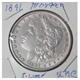 1891 Morgan Silver Dollar - UNC Very Good Luster