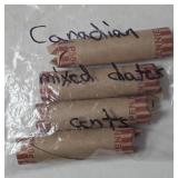 4 - Rolls Canadian Mixed Date Cents