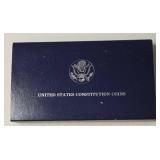 1 Oz. Silver - US Constitution Liberty Coin - 200th Anniversary 1787-1987 - Proof Mint - Velvet Case