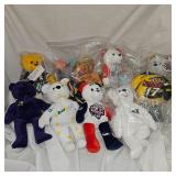 Assortment of 9 Beanie Bears