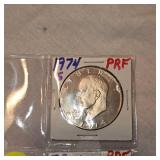 1973,74,76,78 Ike Proof Silver Dollars