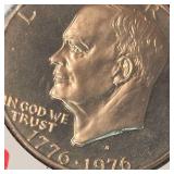 1973,74,76,78 Ike Proof Silver Dollars