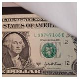 2003 A Uncut Series $1 Washington Bills w/C.O.A