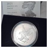 2021 Silver Eagle 1 ounce UNC Silver Coin
