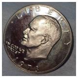 1973 Ike Proof BU Dollar and 1974 AU Toned