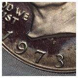 1973 Ike Proof BU Dollar and 1974 AU Toned