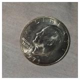 1971 S Ike Siller Dollar AU 40%