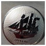 2022 Cook Islands "Ship" 1oz Silver Coin Round
