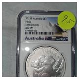 2023 P Australia Koala First Release NGC MS69