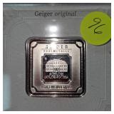 1oz Silver Geiger Square Ingot