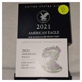 2021 Silver Eagle Proof Dollar $1