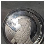 2022 Five Cedis 1oz Silver Ghana Lion
