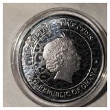 2022 Five Cedis 1oz Silver Ghana Lion