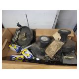 Box of Vintage Electronic Meters and CTS Volume Controls