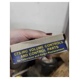 Box of Vintage Electronic Meters and CTS Volume Controls