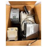 Box of Assorted Obsolete Power Supplies and Solder Tips