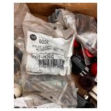 Box of Electrical Hardware and Accessories, Sylvania Bulbs, Allen-Bradley Parts