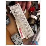Box of Electrical Hardware and Accessories, Sylvania Bulbs, Allen-Bradley Parts