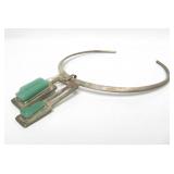 Large Sterling Silver & Sculpted Gemstone Designer Pendant Necklace - Forme Livre by Burle Marx