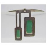 Large Sterling Silver & Sculpted Gemstone Designer Pendant Necklace - Forme Livre by Burle Marx