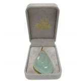 Large Genuine 18K Gold & Sculpted Gemstone Designer Pendant - Forme Livre by Burle Marx