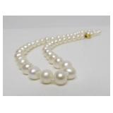 Genuine Hand Tied Pearl Necklace w/Gold Clasp