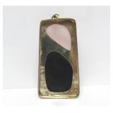 Large Sterling Silver & Sculpted Gemstone Designer Pendant - Forme Livre by Burle Marx