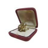 Wonderful Solid 18K Gold Brutalist Design Ring w/Diamonds