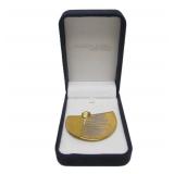 Exceptional 18K & 24K Gold Atelier ZOBEL Brooch Pendant w/Rutilated Quartz & Small Diamonds