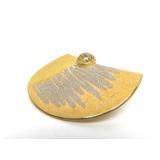 Exceptional 18K & 24K Gold Atelier ZOBEL Brooch Pendant w/Rutilated Quartz & Small Diamonds