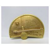 Exceptional 18K & 24K Gold Atelier ZOBEL Brooch Pendant w/Rutilated Quartz & Small Diamonds