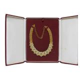 Genuine 22K Gold Necklace w/Hand Sewn Pearls