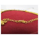 Genuine 22K Gold Necklace w/Hand Sewn Pearls