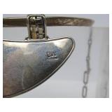 Large Sterling Silver & Cloisonné Enamel Necklace & Earring Set Signed "BW"