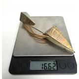 Wonderful Large Signed 14K Gold & Titanium Sculptural Brooch by Jean-Yves Nantel