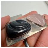 Large Sterling Silver & Sculpted Gemstone Designer Pendant - Forme Livre by Burle Marx