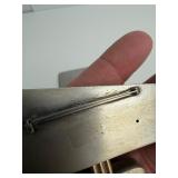 Large Signed Sterling Silver Copper & 18K Gold Designer Modernist Brooch