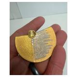 Exceptional 18K & 24K Gold Atelier ZOBEL Brooch Pendant w/Rutilated Quartz & Small Diamonds